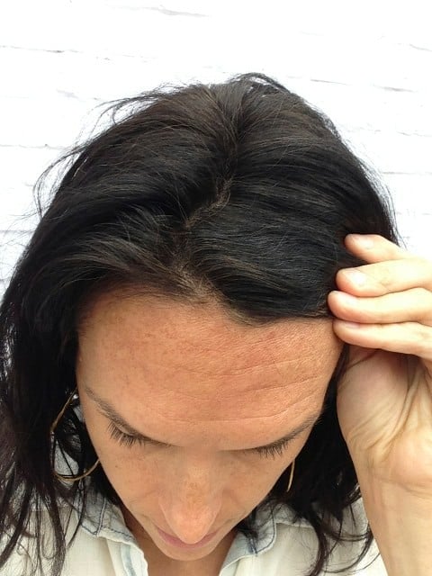 an image of my hair after using hairprint and you can see no gray hairs