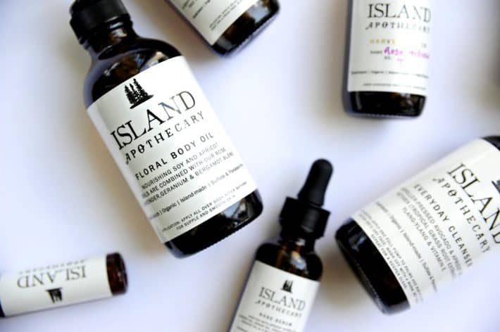 Island Apothecary products on a white background