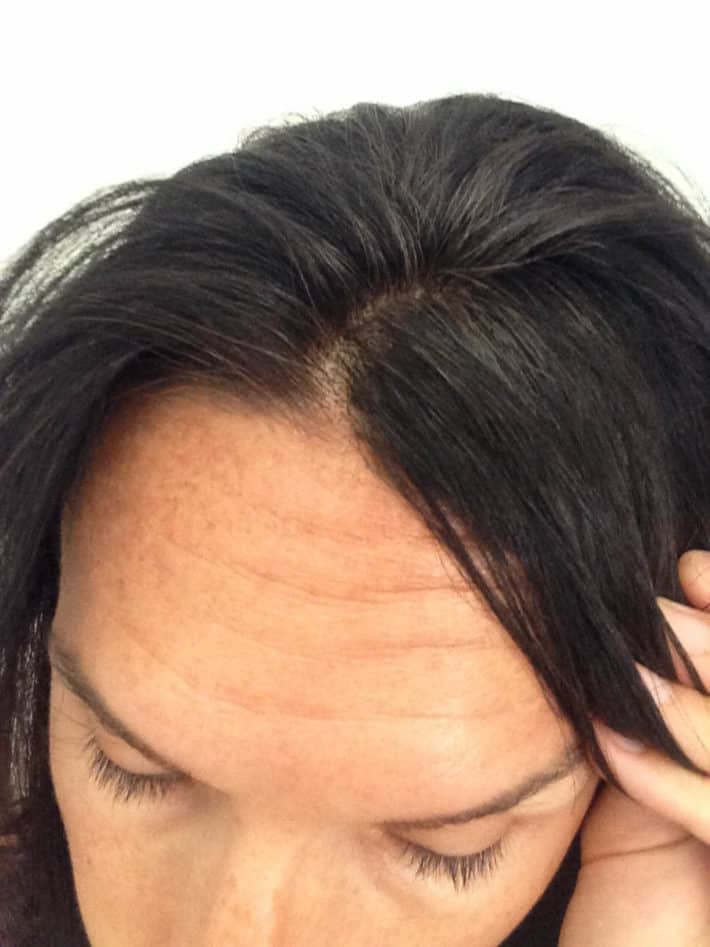 picture of hair after using hairprint that shows no gray hair and rich color