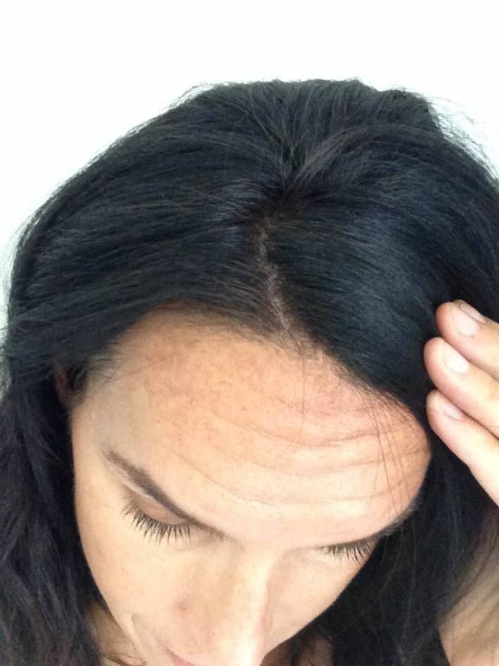 picture of hair after using hairprint that shows no gray hair and rich color