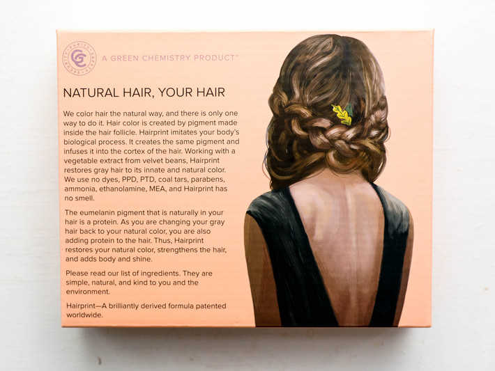 the back of the hairprint box 