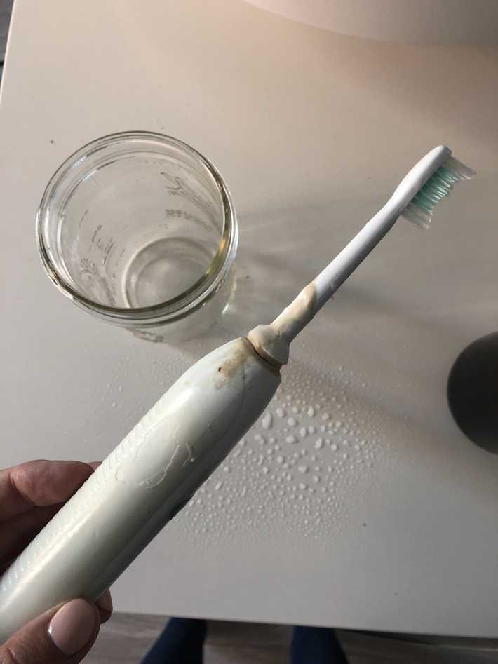 a dirty toothbrush before using force of nature 