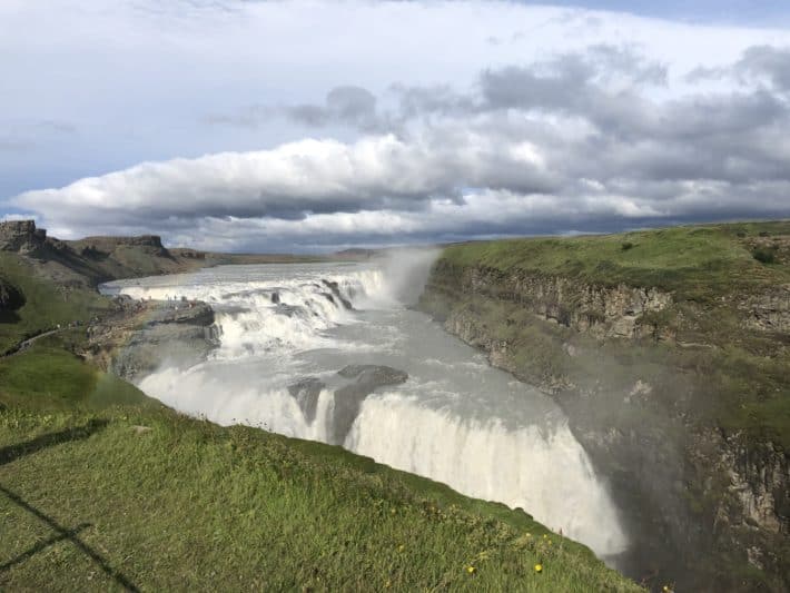 Gullfoss waterfall in Iceland from the street view