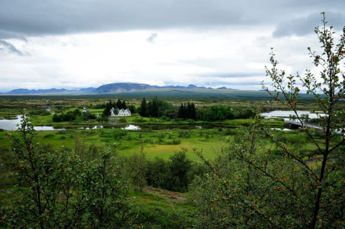 the view from Þingvellir National Park lookout