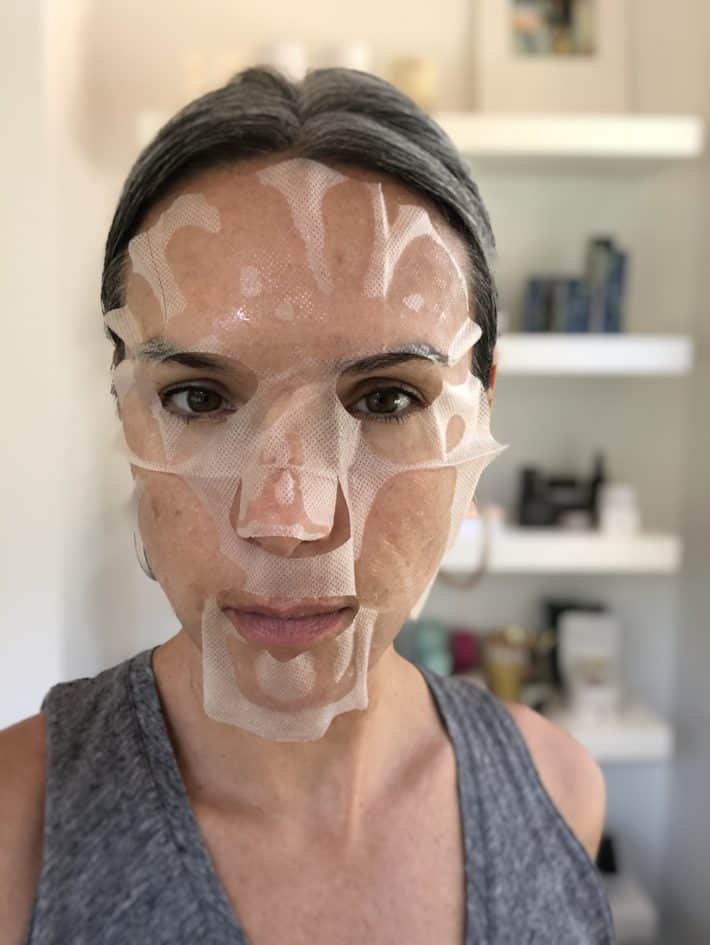 selfie of me wearing a BioRepublic Sheet Mask
