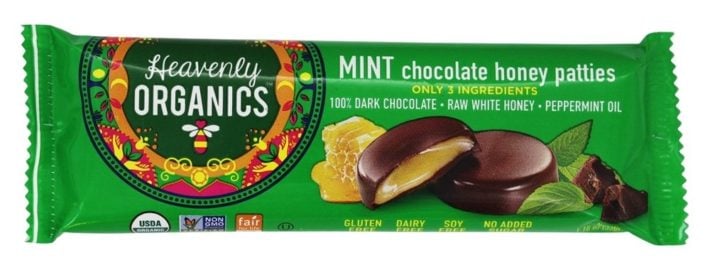 a product photo of heavenly organics honey mint patties 