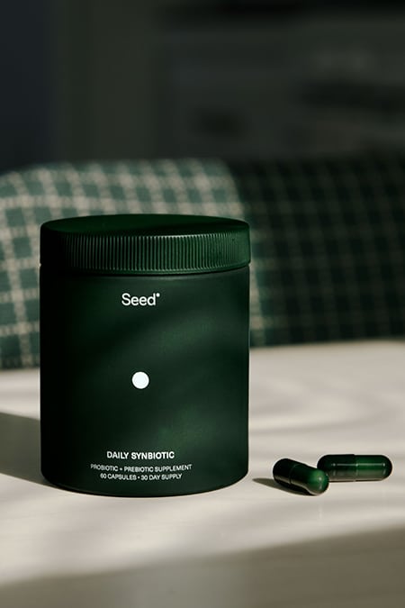 A container of Seed Daily Synbiotic.