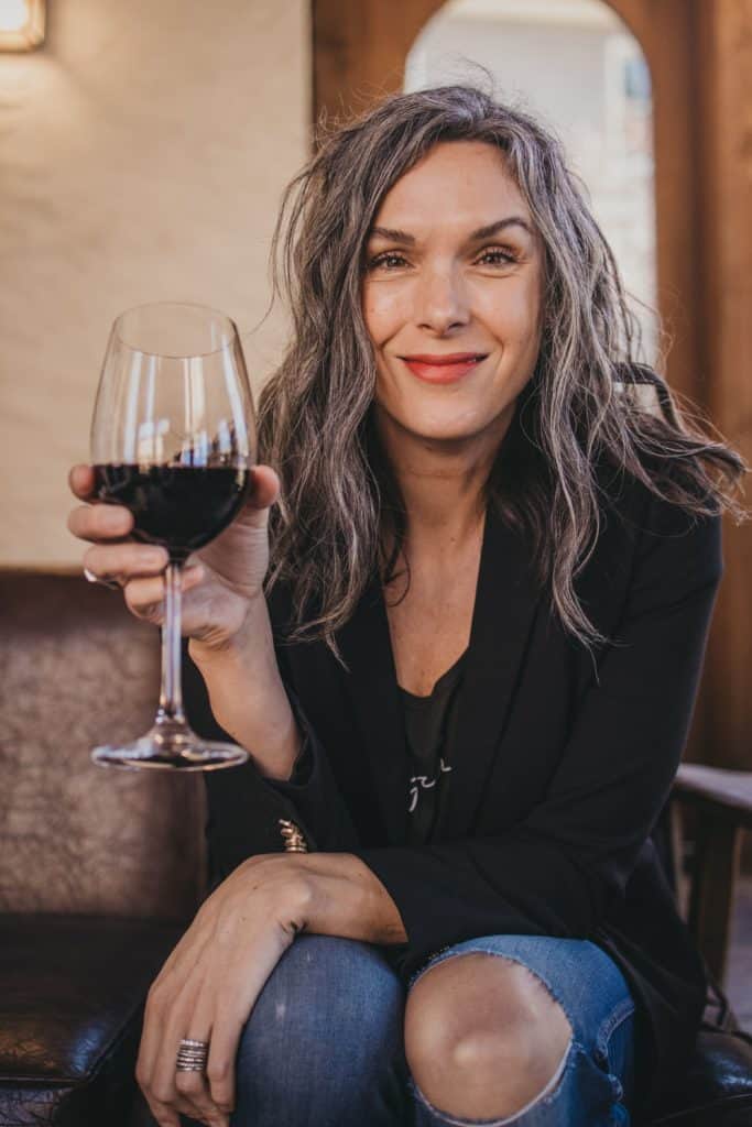 woman drinking organic wine from Dry Farm Wines