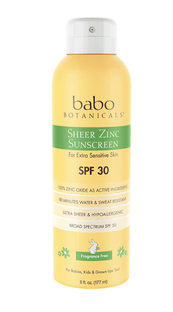 bottle of Babo Spray SPF 30 sunscreen