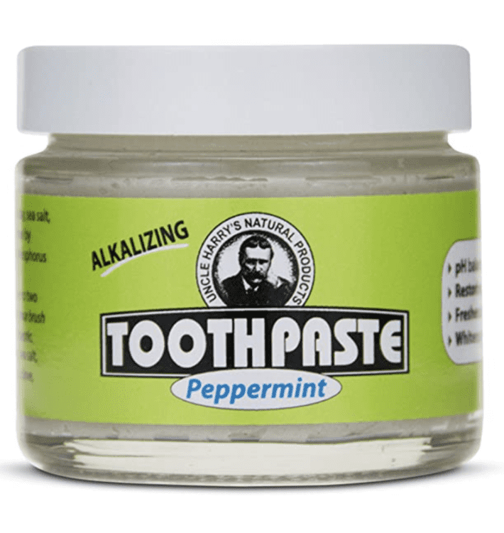 Jar of Uncle Harry's Toothpaste in peppermint