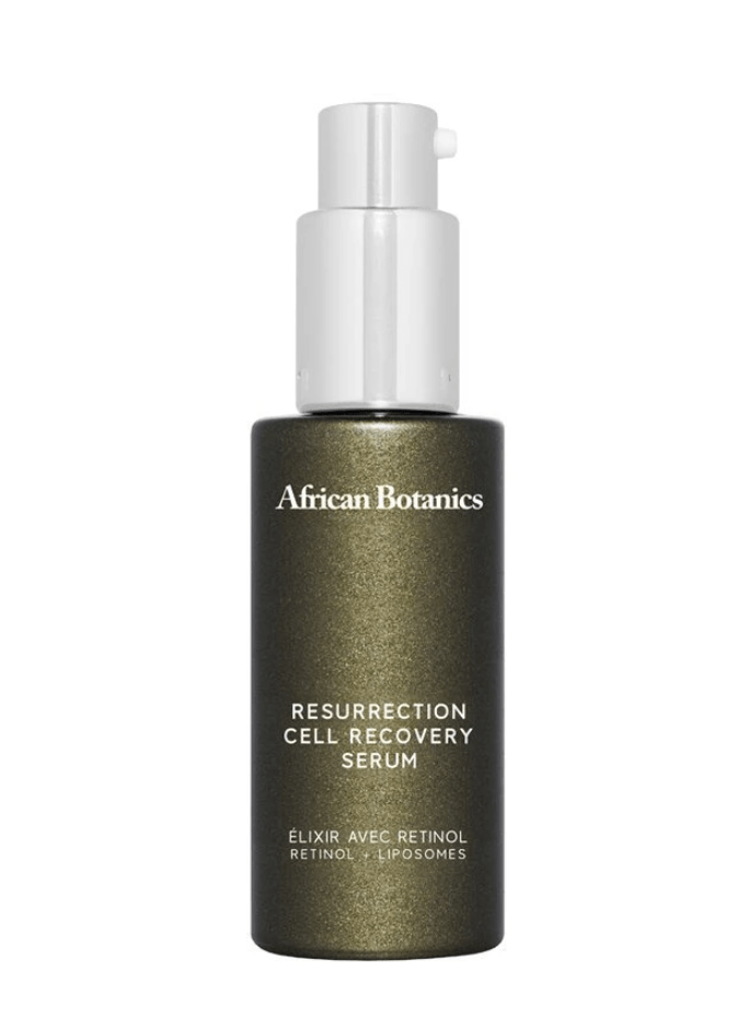 a bottle of resurrection serum on a white background