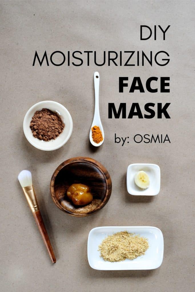 showing all the ingredients to make a diy moisturizing face mask