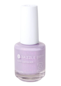 A bottle of Dazzle Dry Lovely Lilac.