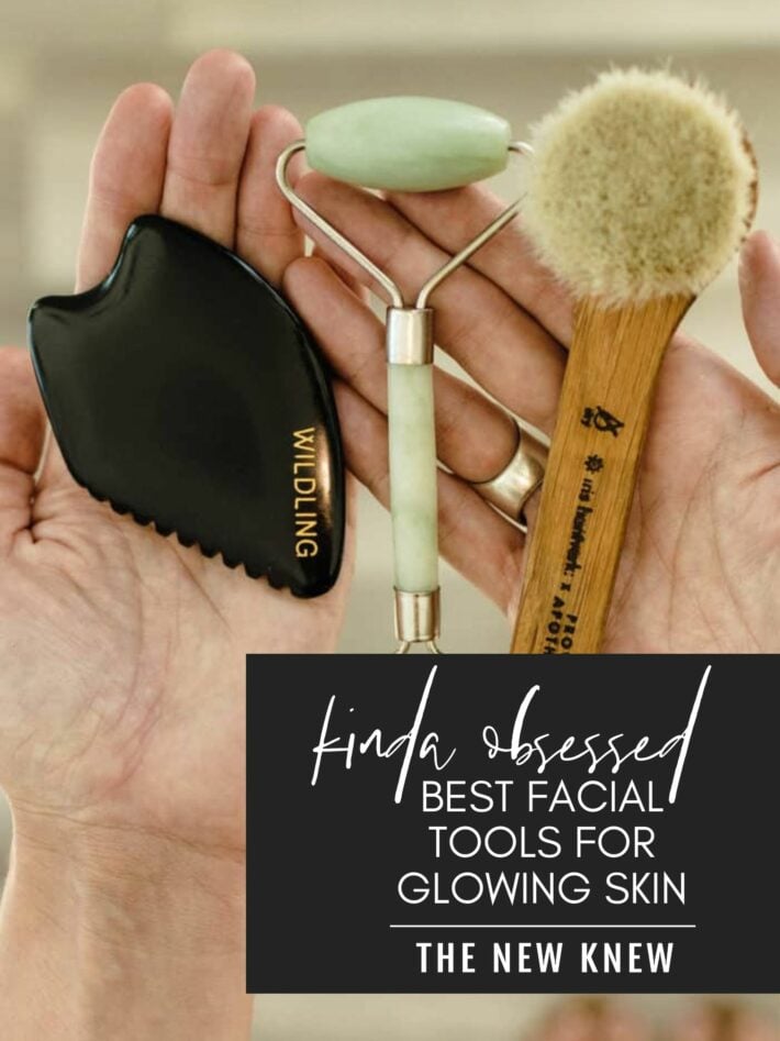 A collection of 3 facial tools held in hands