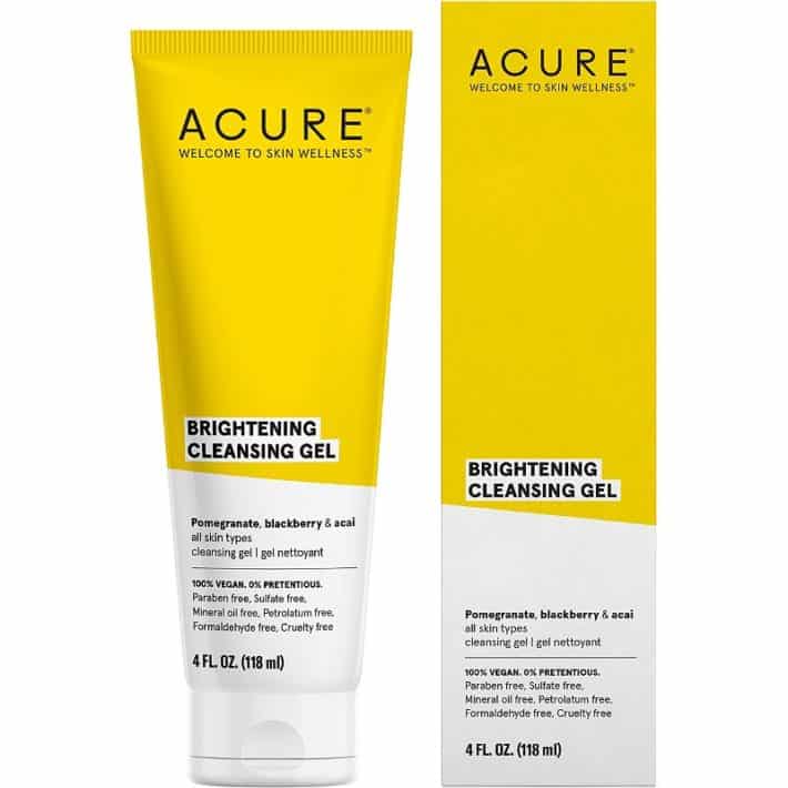 cleansing gel from acure in small tube with box