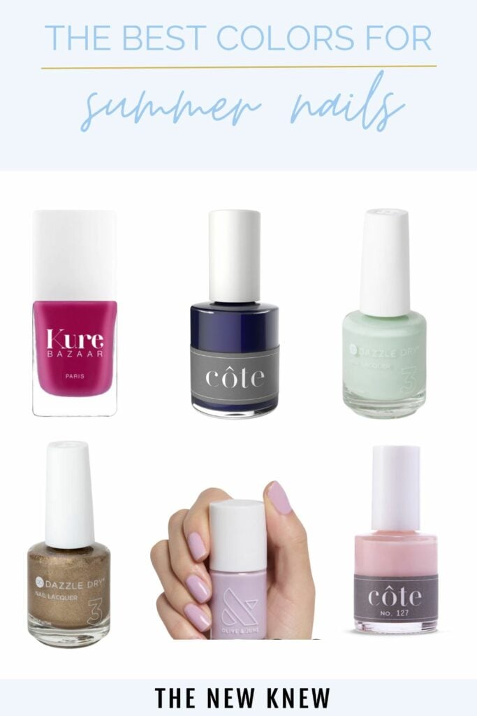 A collection of summer nail polishes.