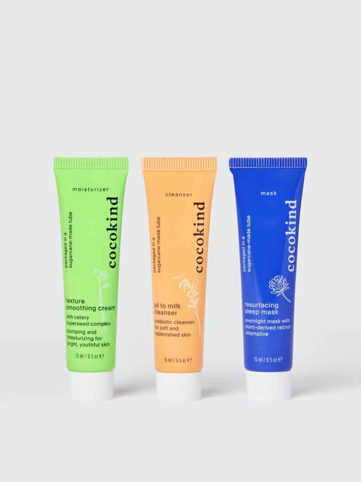 three tubes cocokind skincare for acne