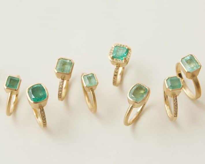 rings with green crystal