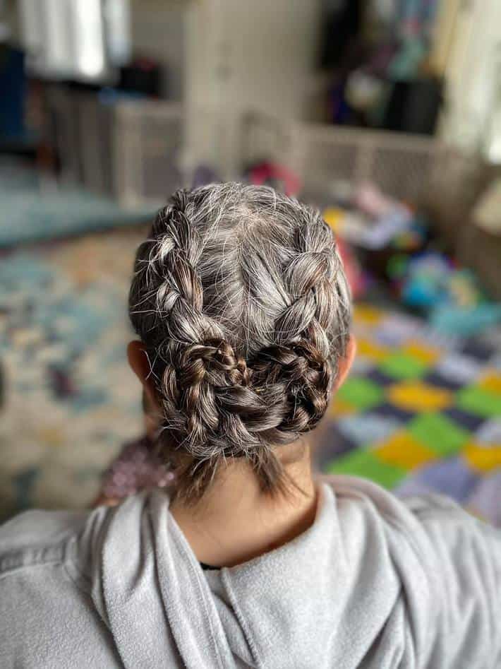 woman with braids and gray hair