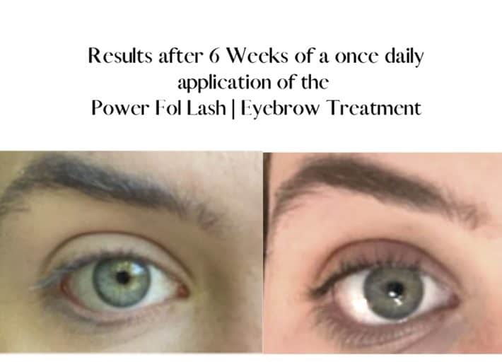 before and after using lash and brow serum 1