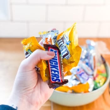 holding a handful of candy