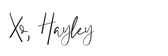 cursive signature of hayley