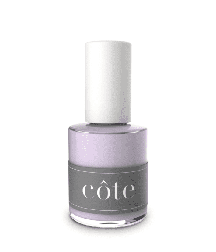 a bottle of cote purple lilac nail polish
