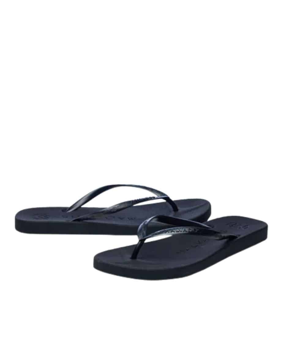 a pair of black flip flops