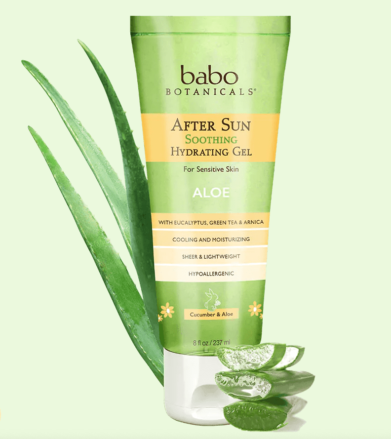 a bottle of babo botanicals after sun soothing hydrating gel