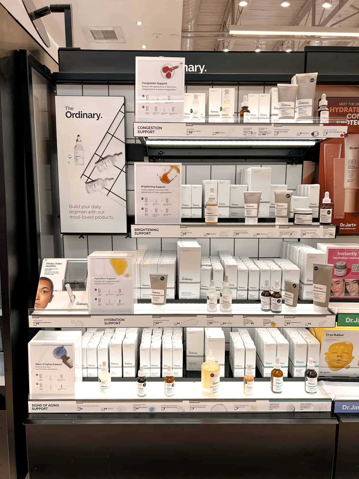 The Ordinary products on display in store