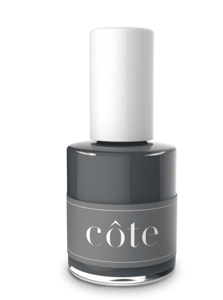a bottle of cote no. 99 nail polish (a dark gray)