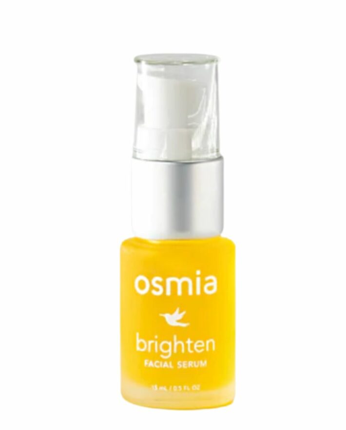 A bottle of Osmia Brighten Facial Serum.