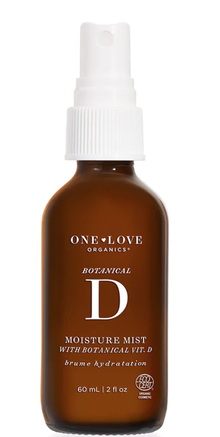 A bottle of One Love Organics Botanical D Moisture Mist.