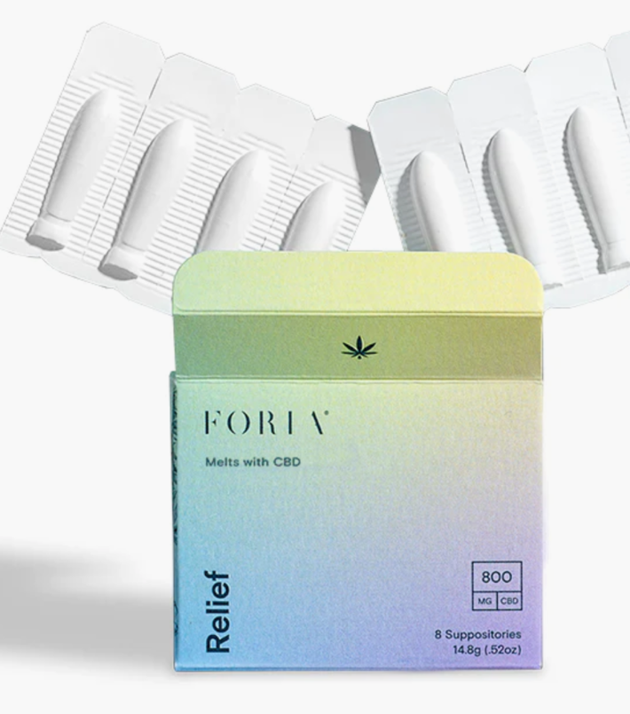 A box of Foria Relief melts.