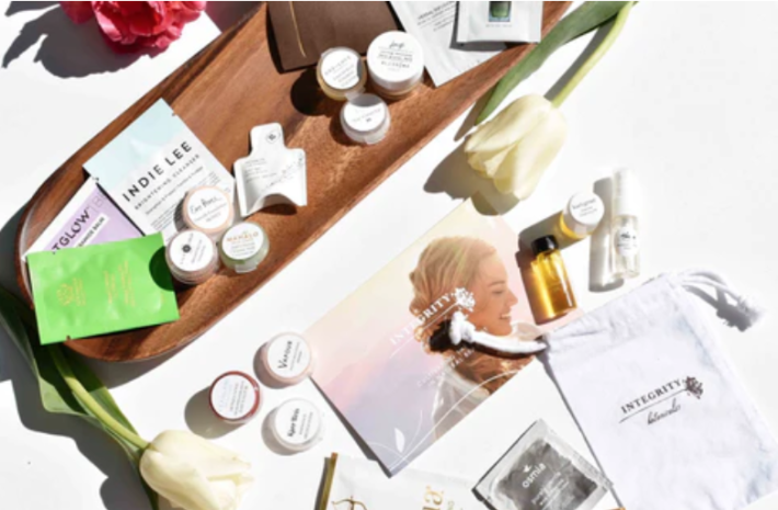 A collection of beauty products from Integrity Botanicals.