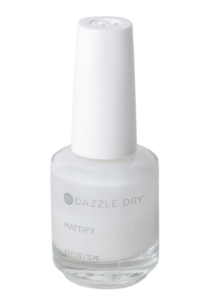 A bottle of Dazzle Dry Matify top Coat