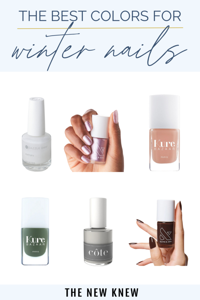 An assortment of trending winter nail polishes.
