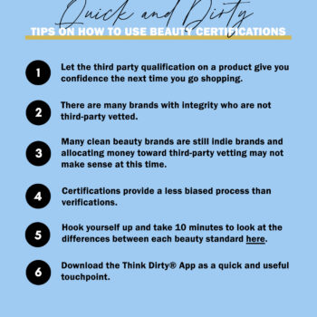 a list of tips on how to use beauty certifications