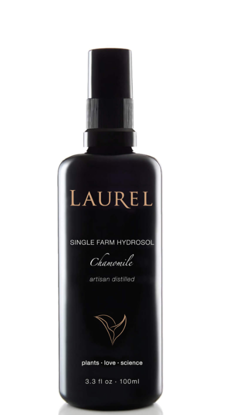 A bottle of Laurel Chamomile single farm hydrosol.