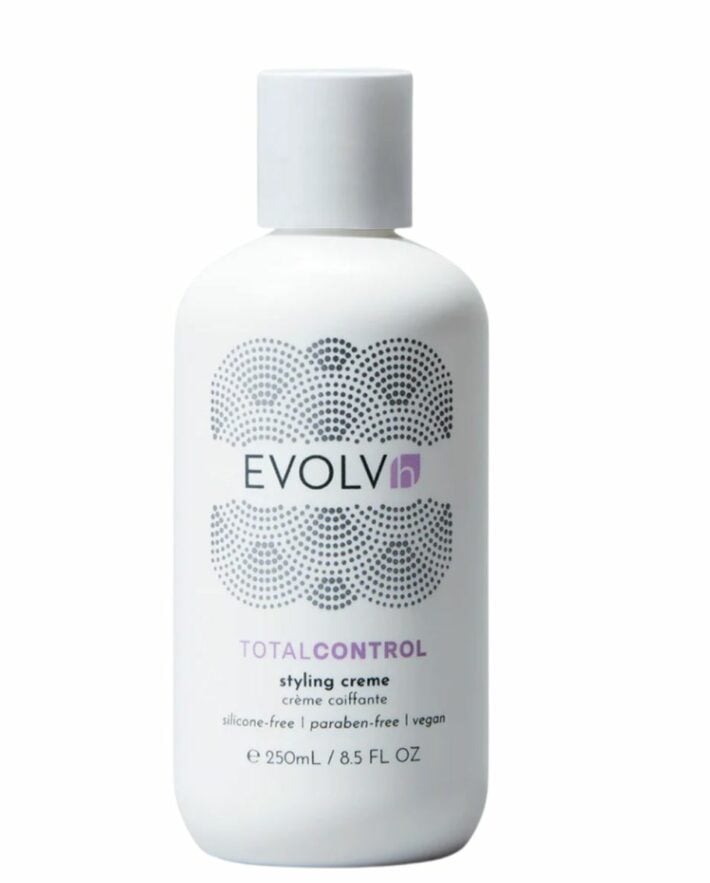  a bottle of evolvh styling creme.