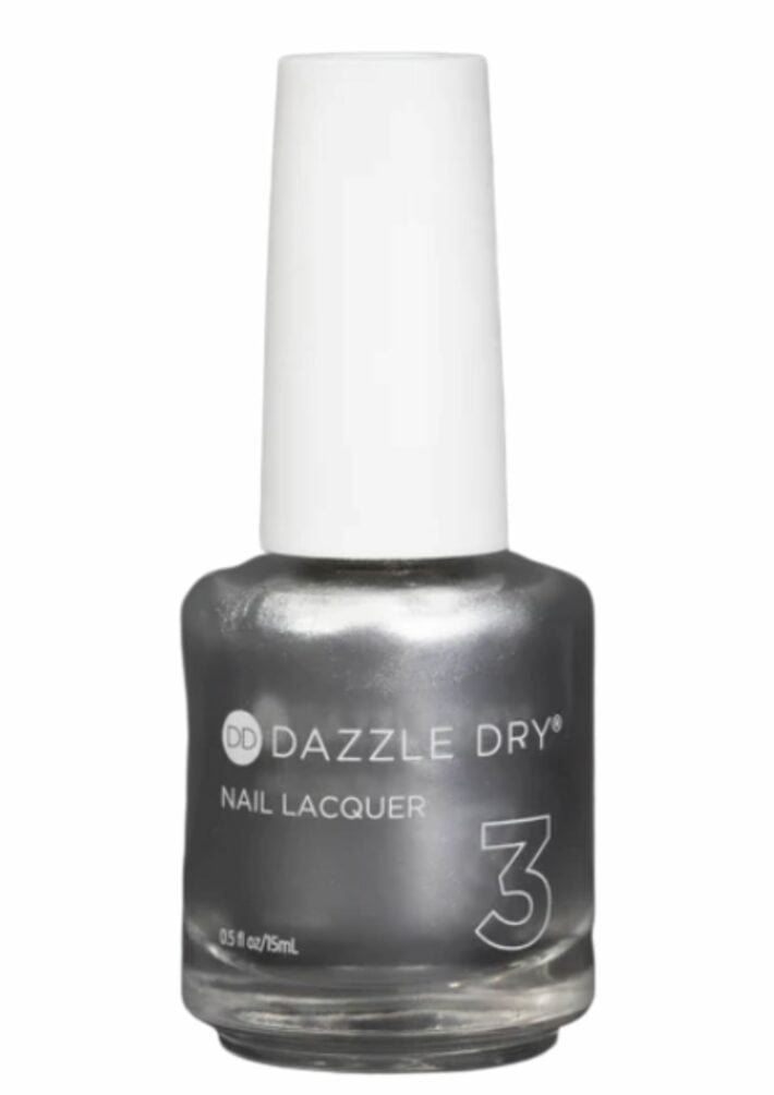 Dazzle Dry Silver Lame nail polish.