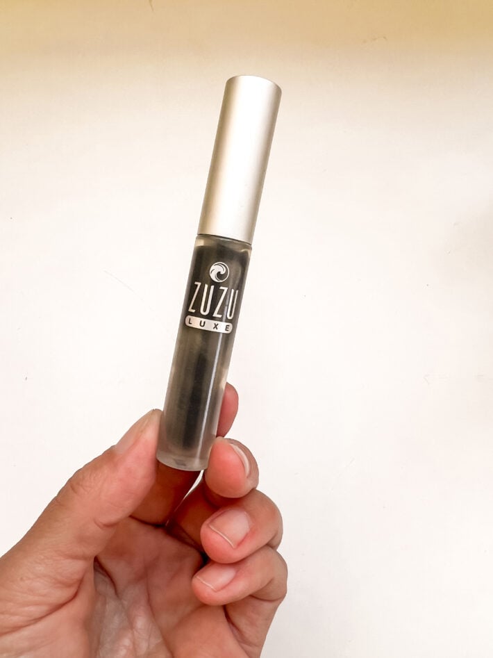 A tube of ZuZu Luxe mascara that is used up. 