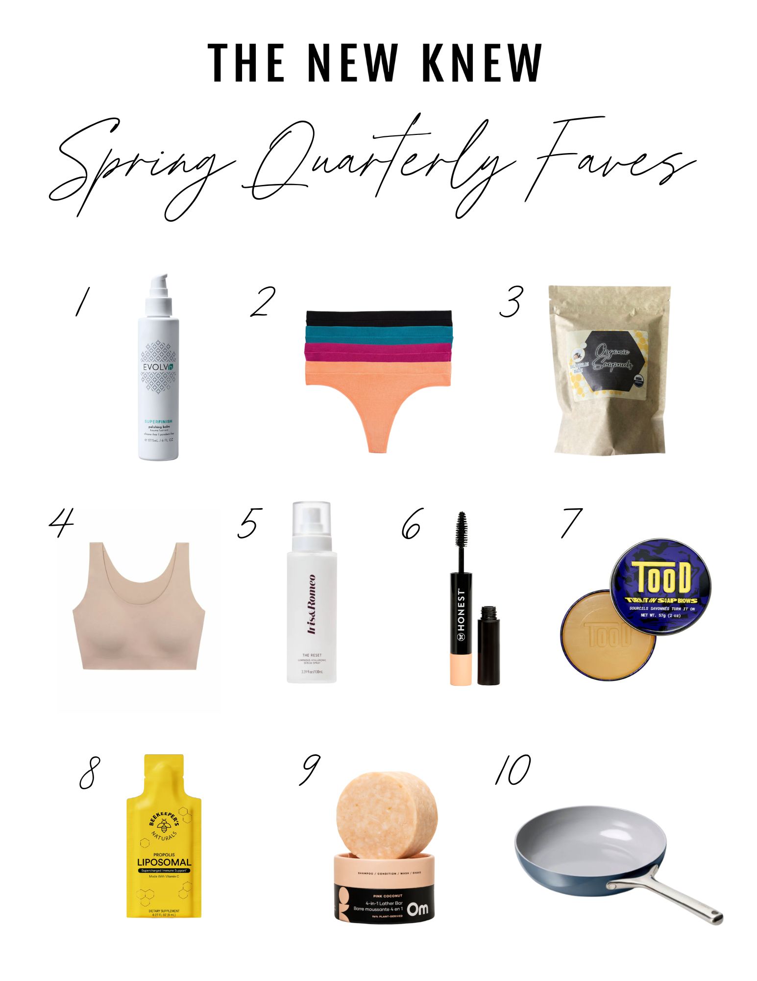 A collection of 10 products that are TNK's spring quarterly favorite product picks.