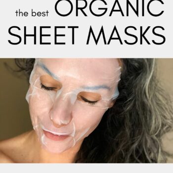 A woman in a sheet mask.