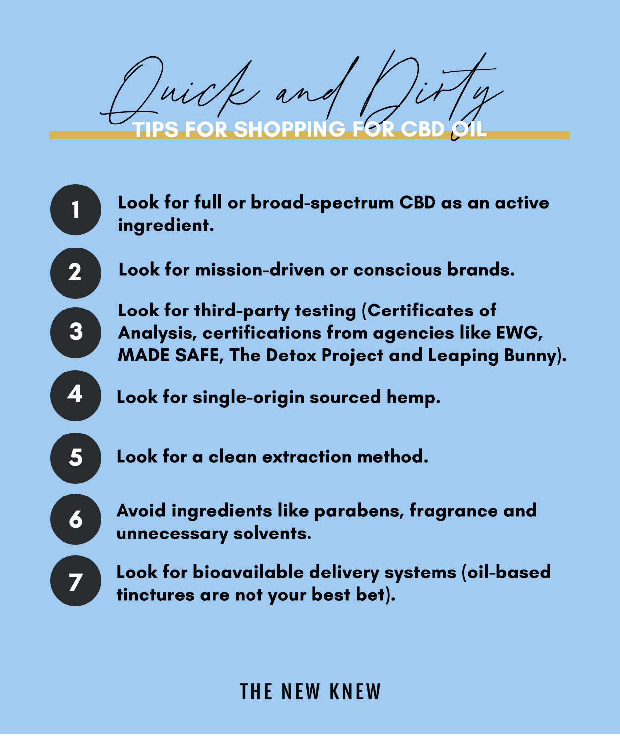 A list of tips for using CBD oil