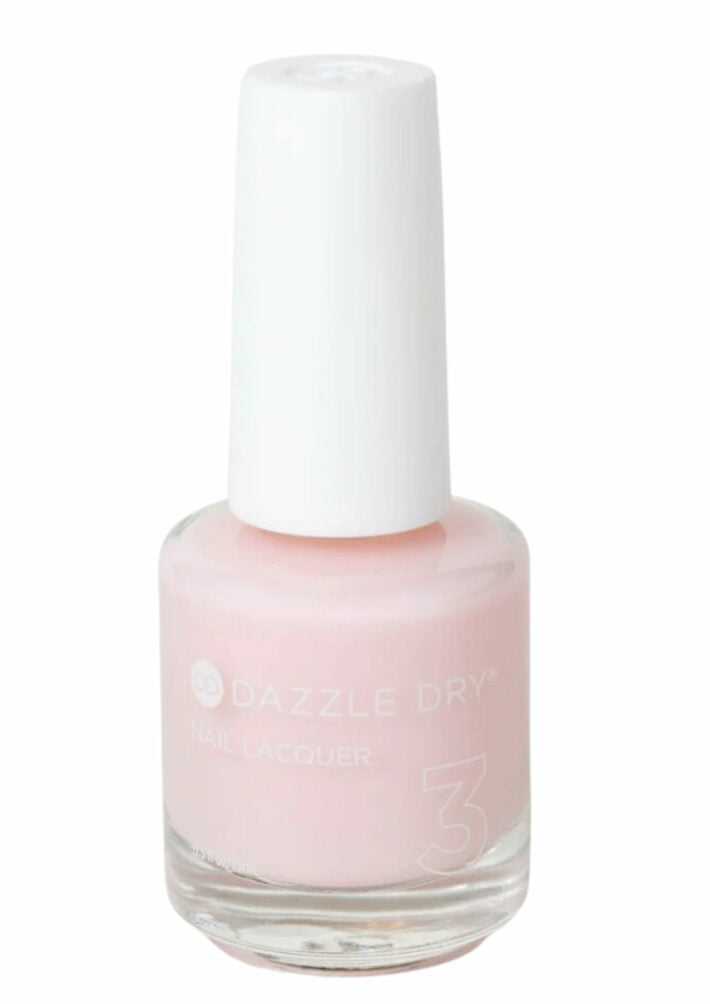 A bottle of Dazzle Dry Peacefully Me nail polish.