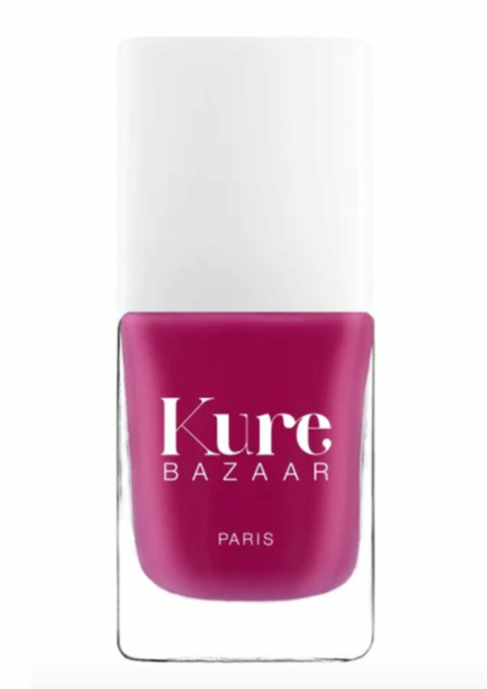 A bottle of Kure Bazaar Rose Punk nail polish.