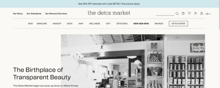 The detox market homepage