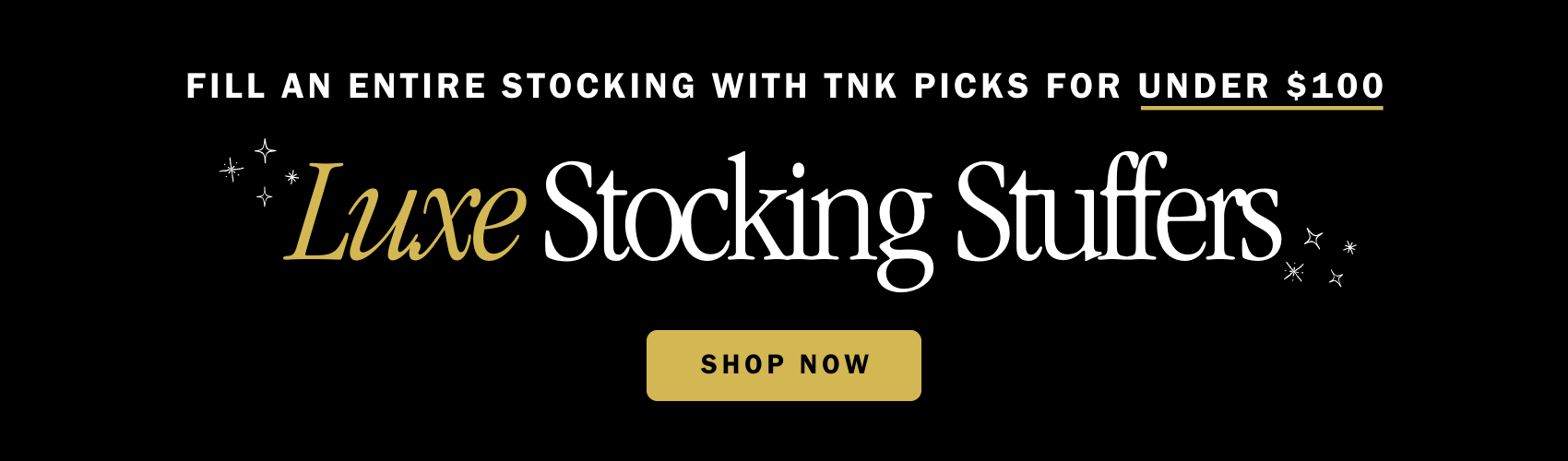 TNK Stocking Stuffer banner.
