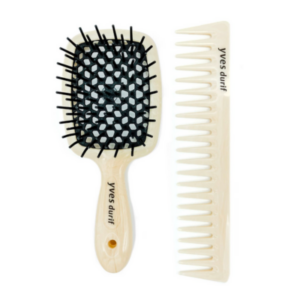 A set of brush and detangler comb.